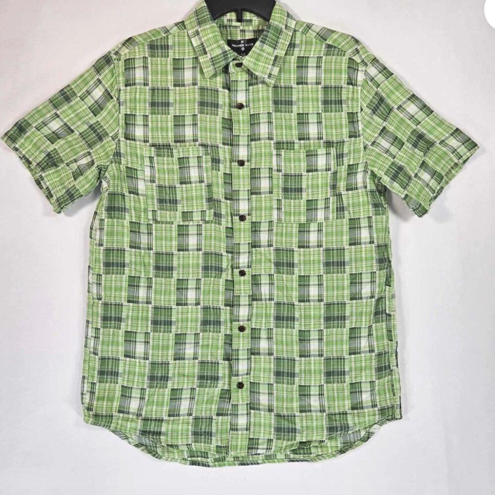 Houston White Kiwi Men's short sleeve button front shirt pockets NWT size 5X